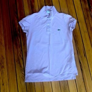 Lacoste womens polo, lilac color size 34